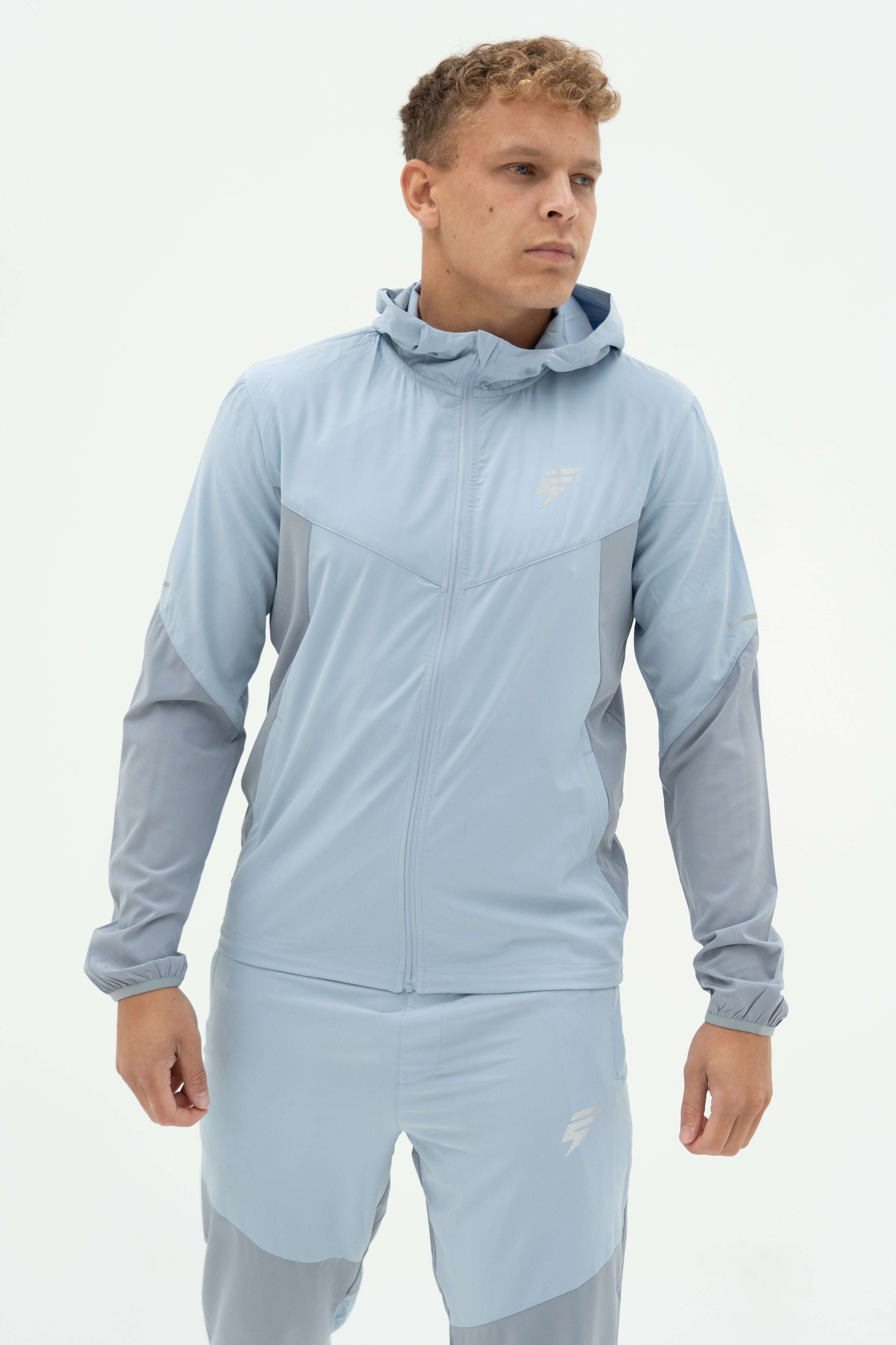 SPLIT TRACKSUIT - BABY BLUE/LIGHT GREY