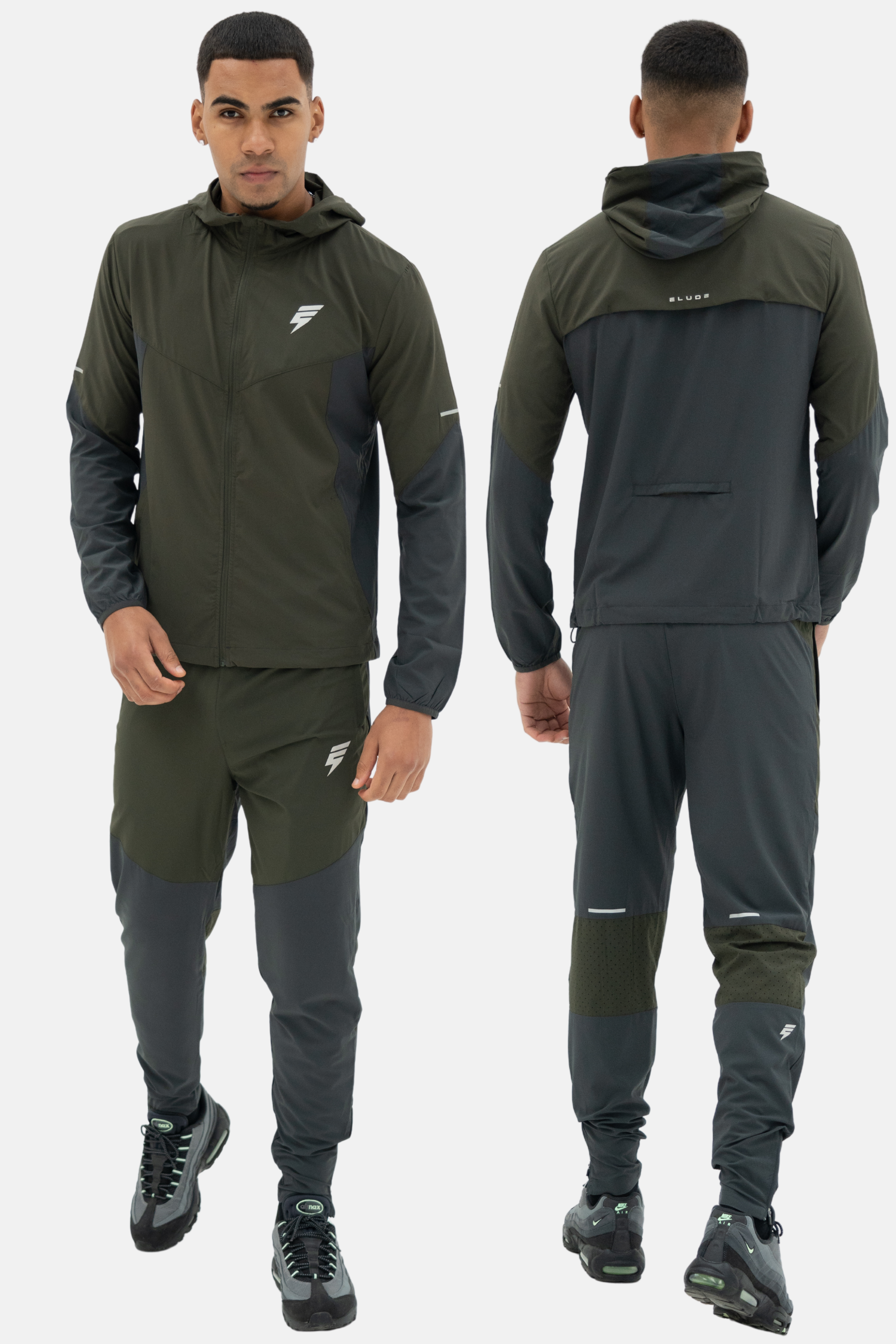 SPLIT TRACKSUIT - KHAKI/CHARCOAL