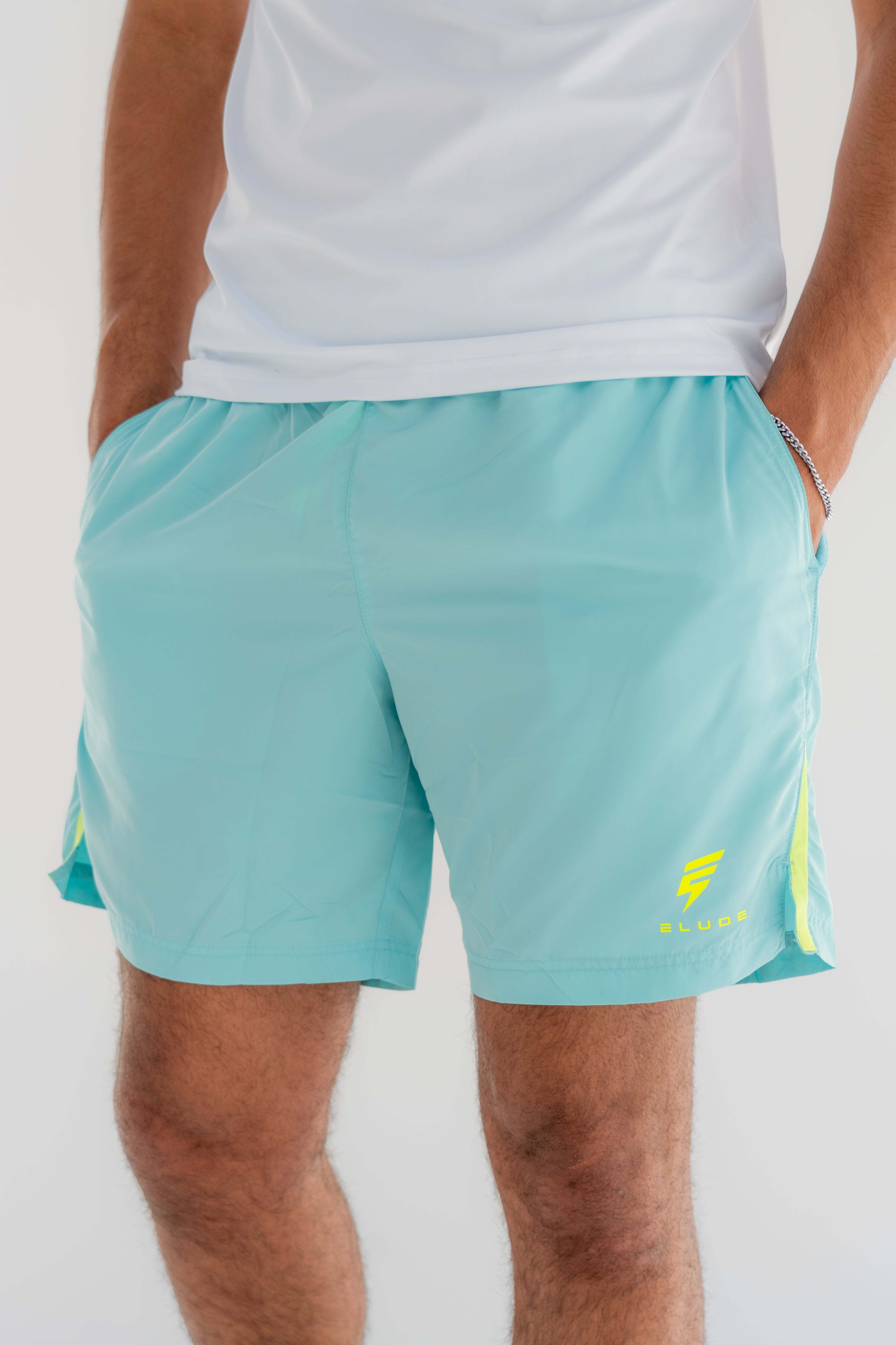 PRINT SHORT - TURQUOISE/NEON