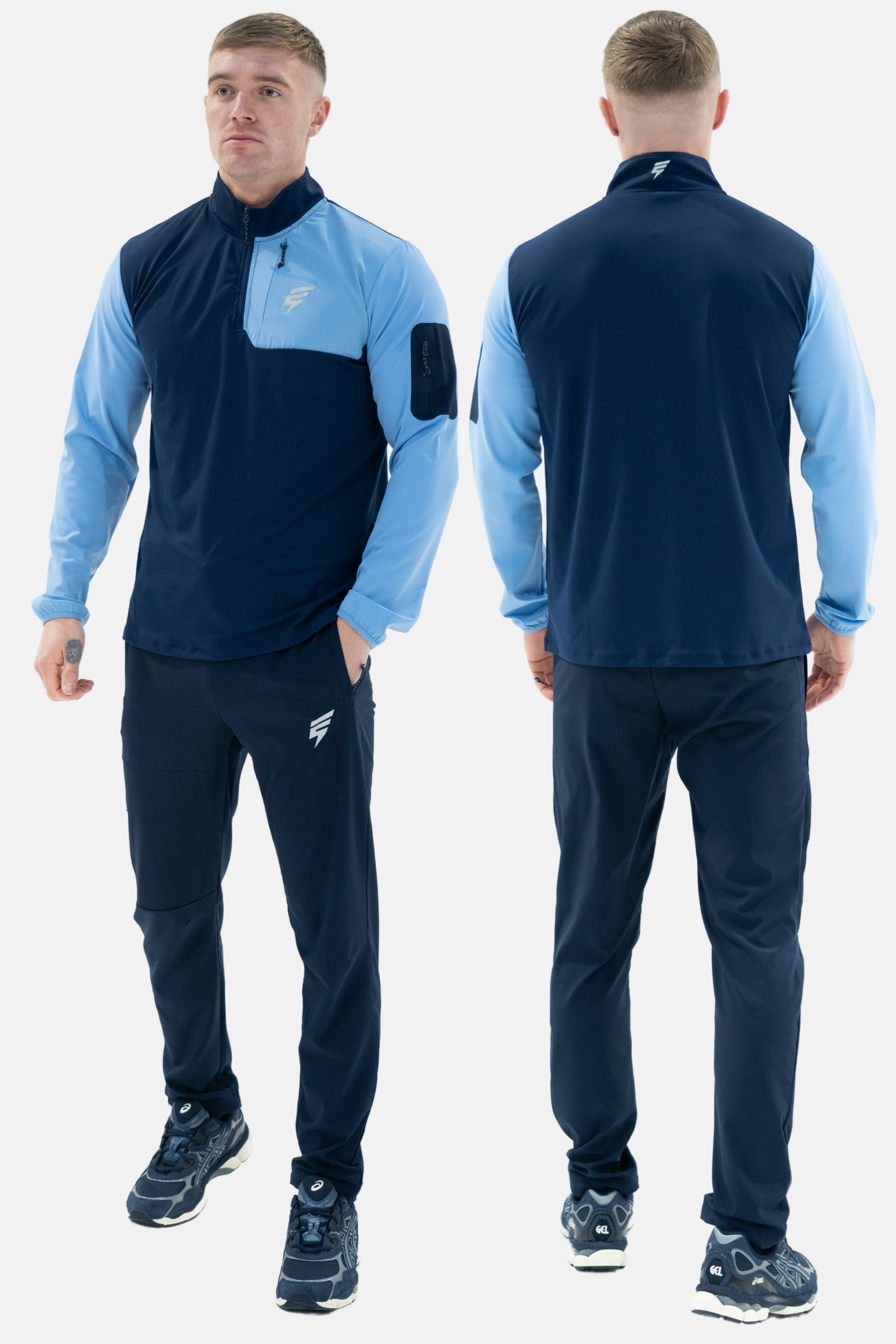 CORE 1/4 ZIP SET - NAVY/LIGHT BLUE