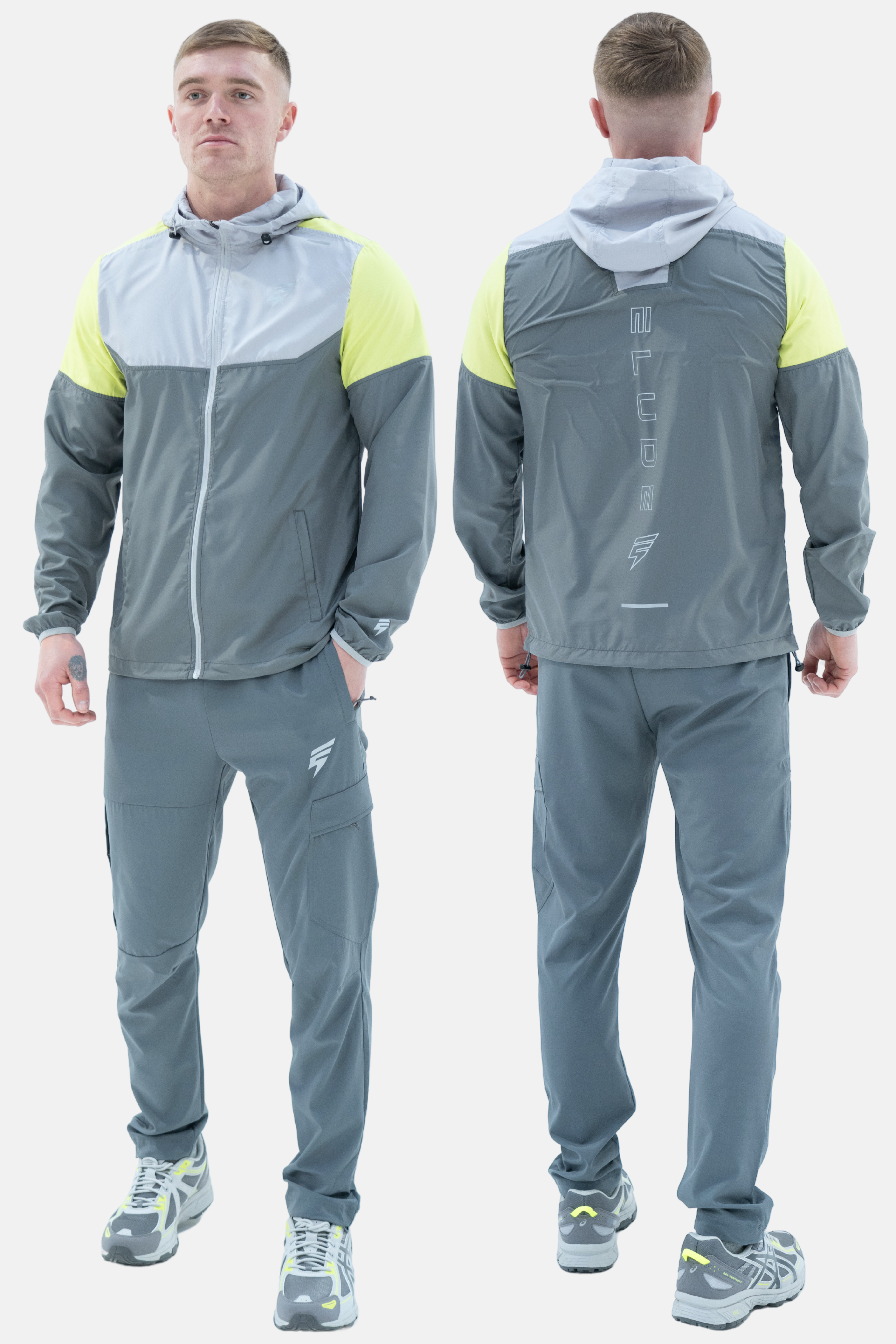 VENT WINDBREAKER SET - GREY/LIGHT GREY/LIME