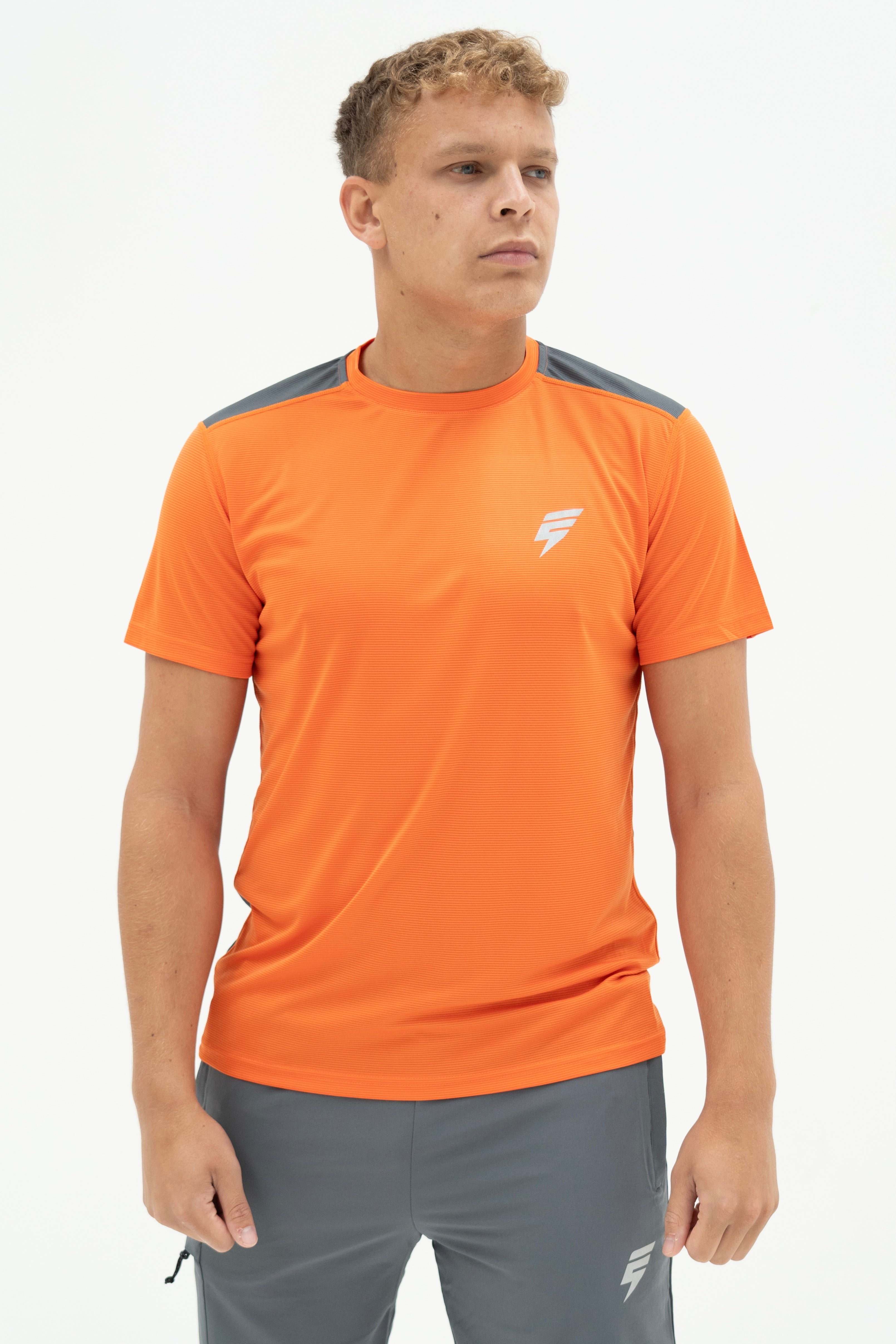 CORE TEE - ORANGE/GREY