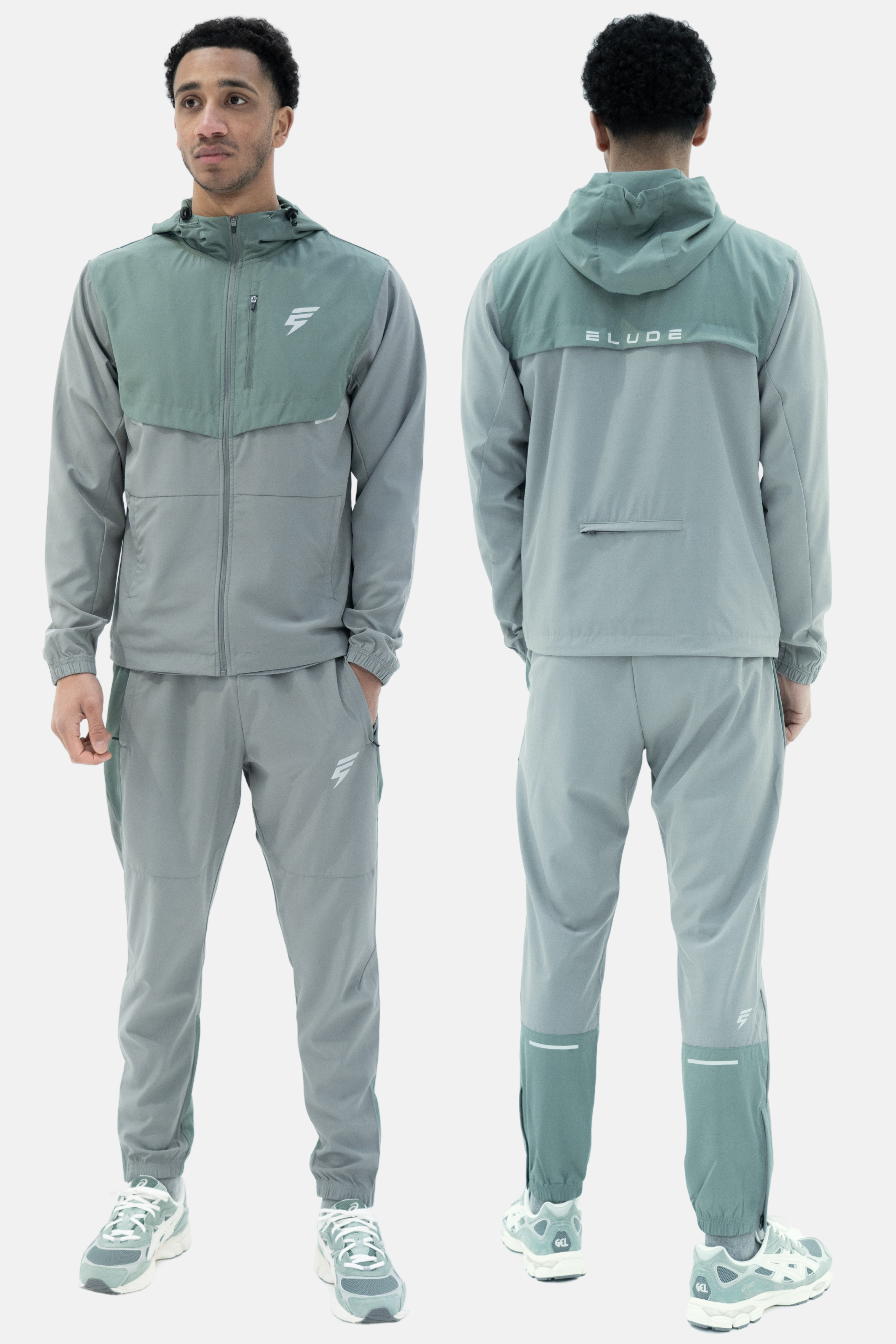 TRACK TRACKSUIT - LIGHT GREY/SAGE GREEN