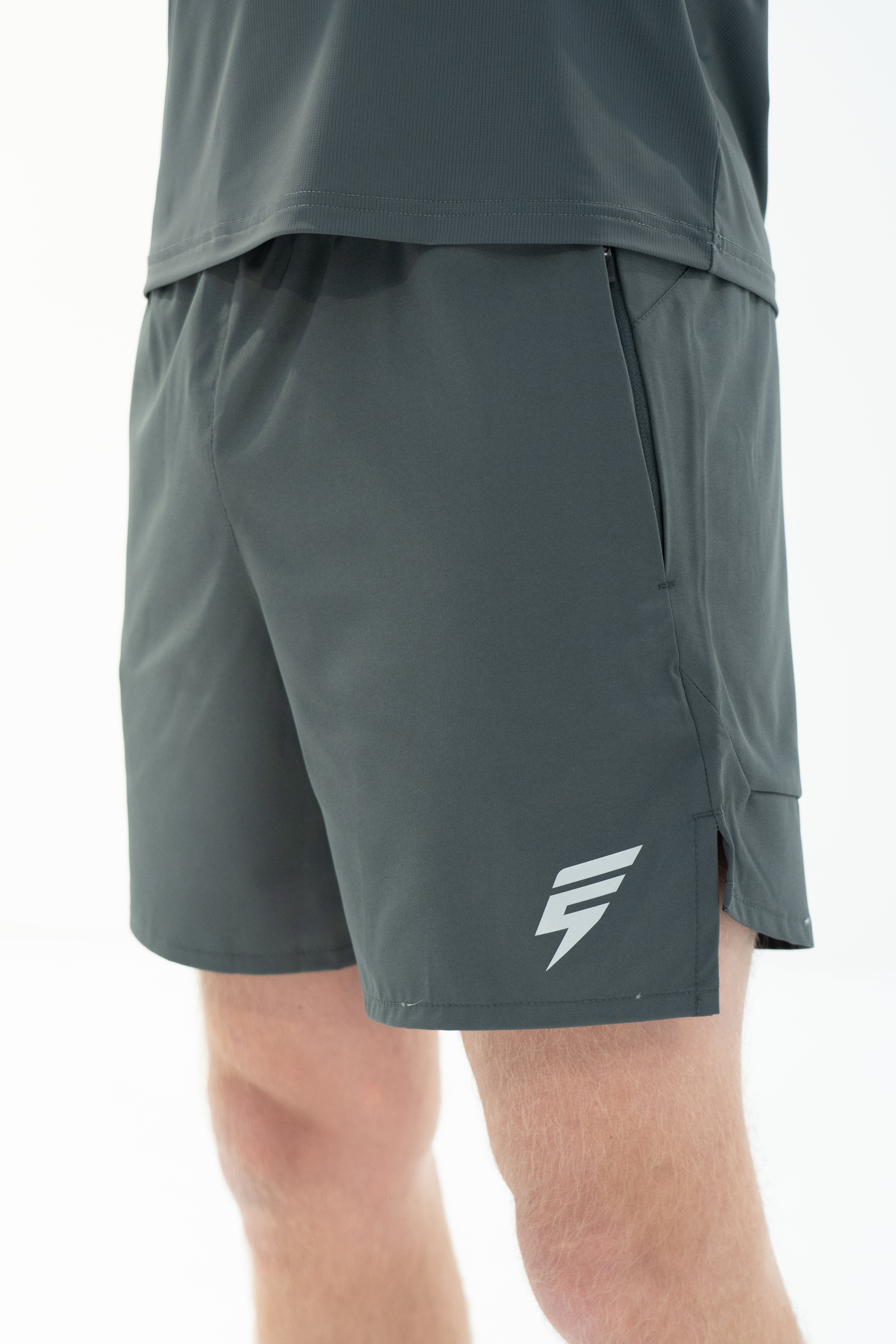 SPLIT SHORTS - CHARCOAL