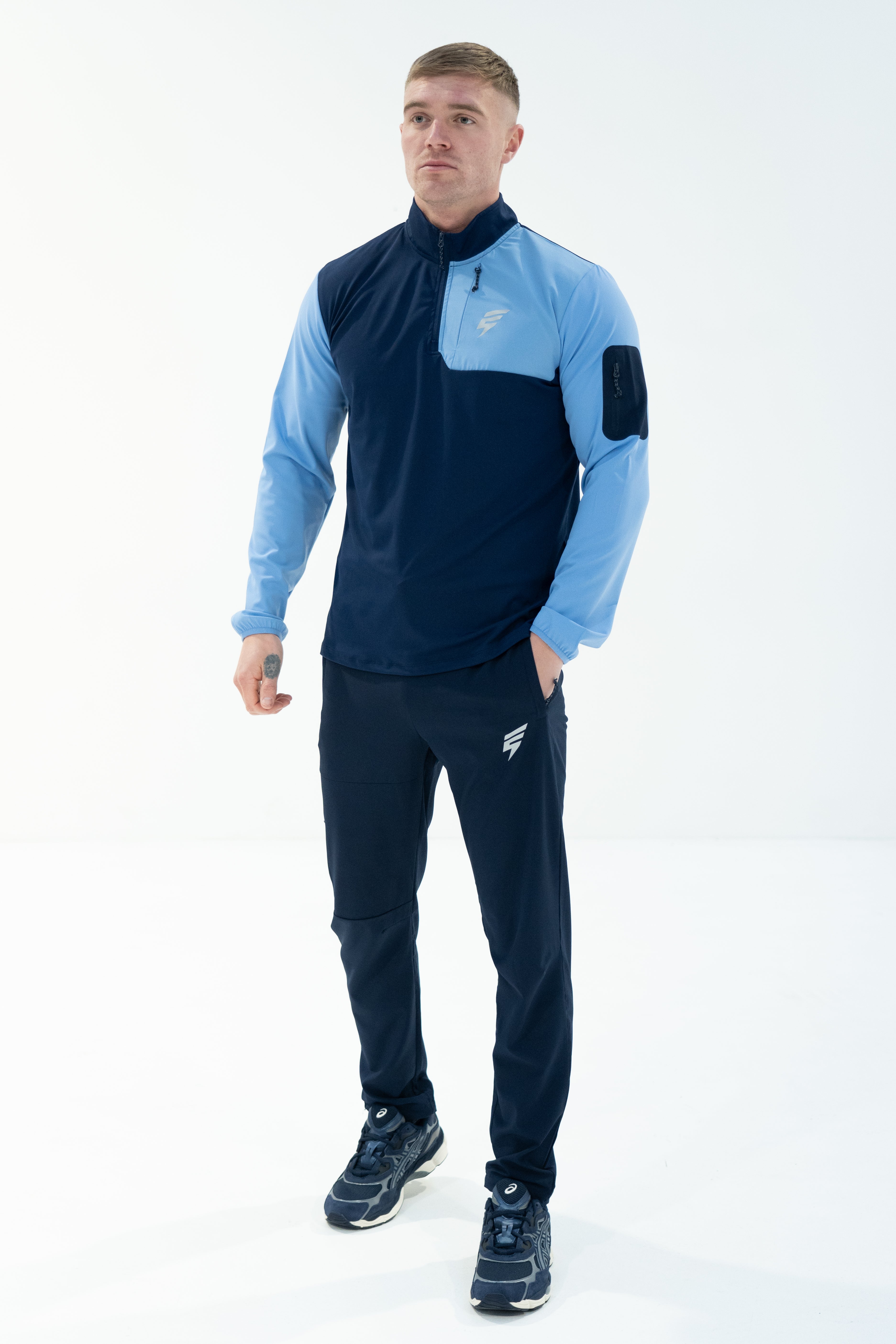 CORE 1/4 ZIP - NAVY/LIGHT BLUE