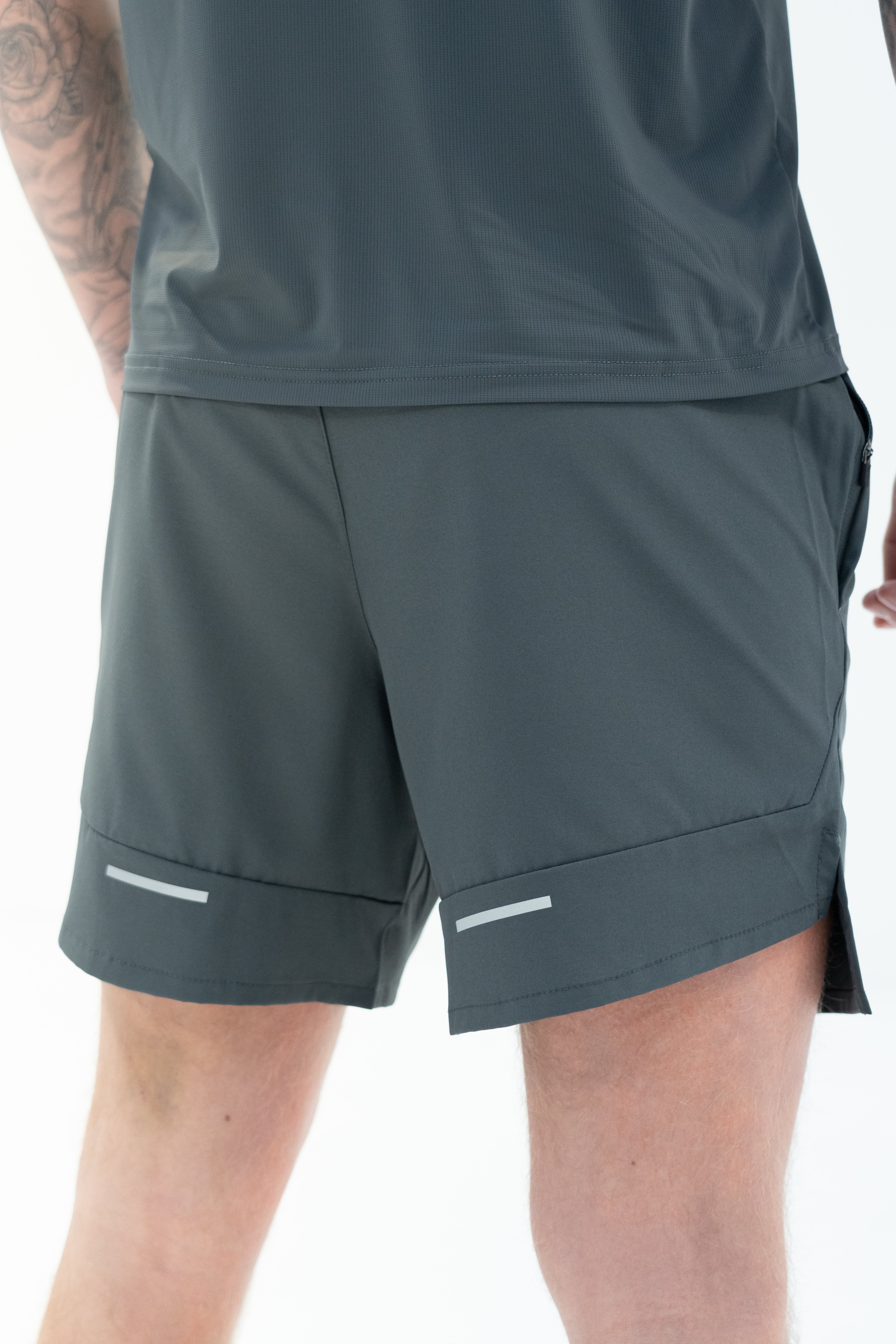 SPLIT SHORTS - CHARCOAL