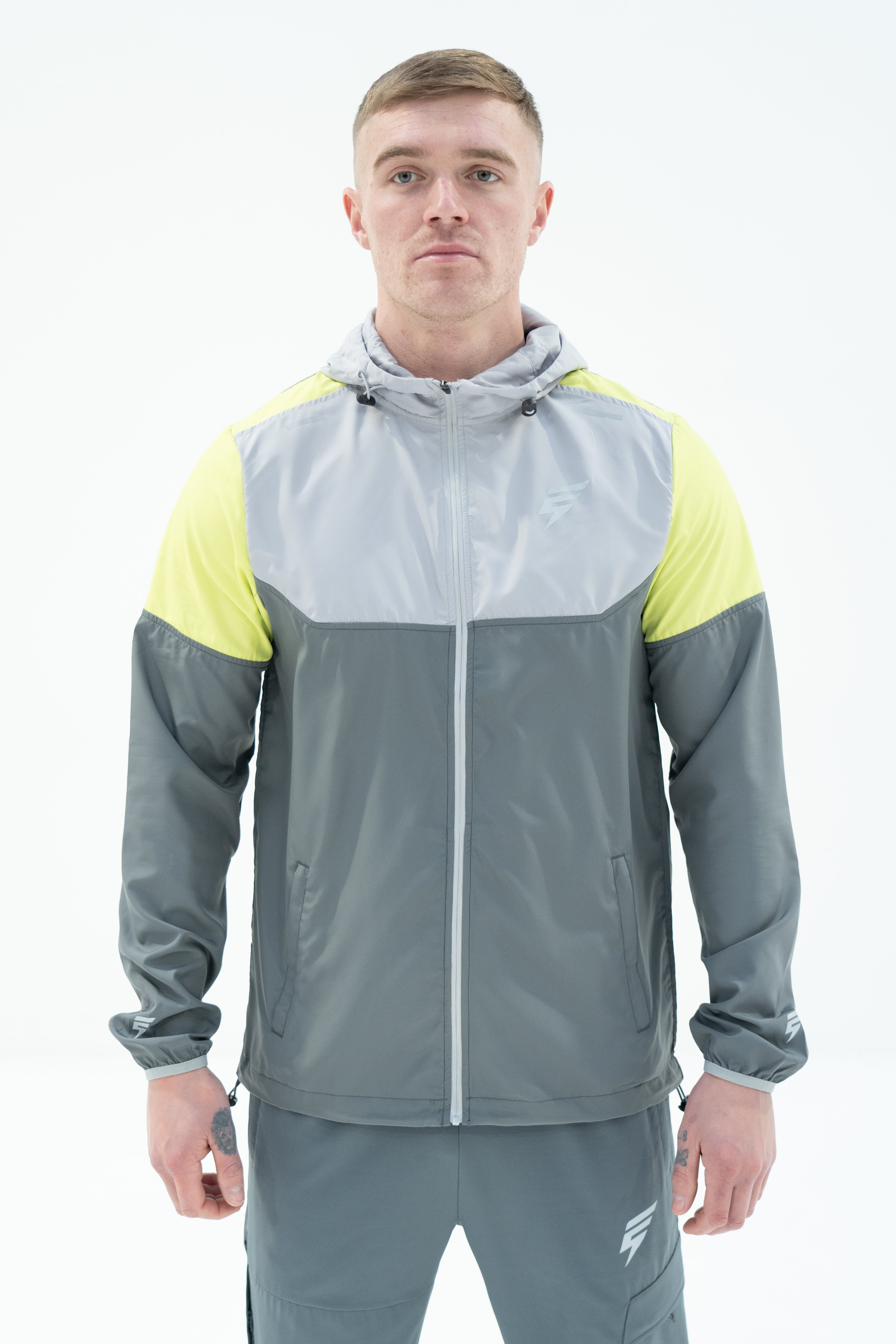 VENT WINDBREAKER JACKET - GREY/LIME/LIGHT GREY