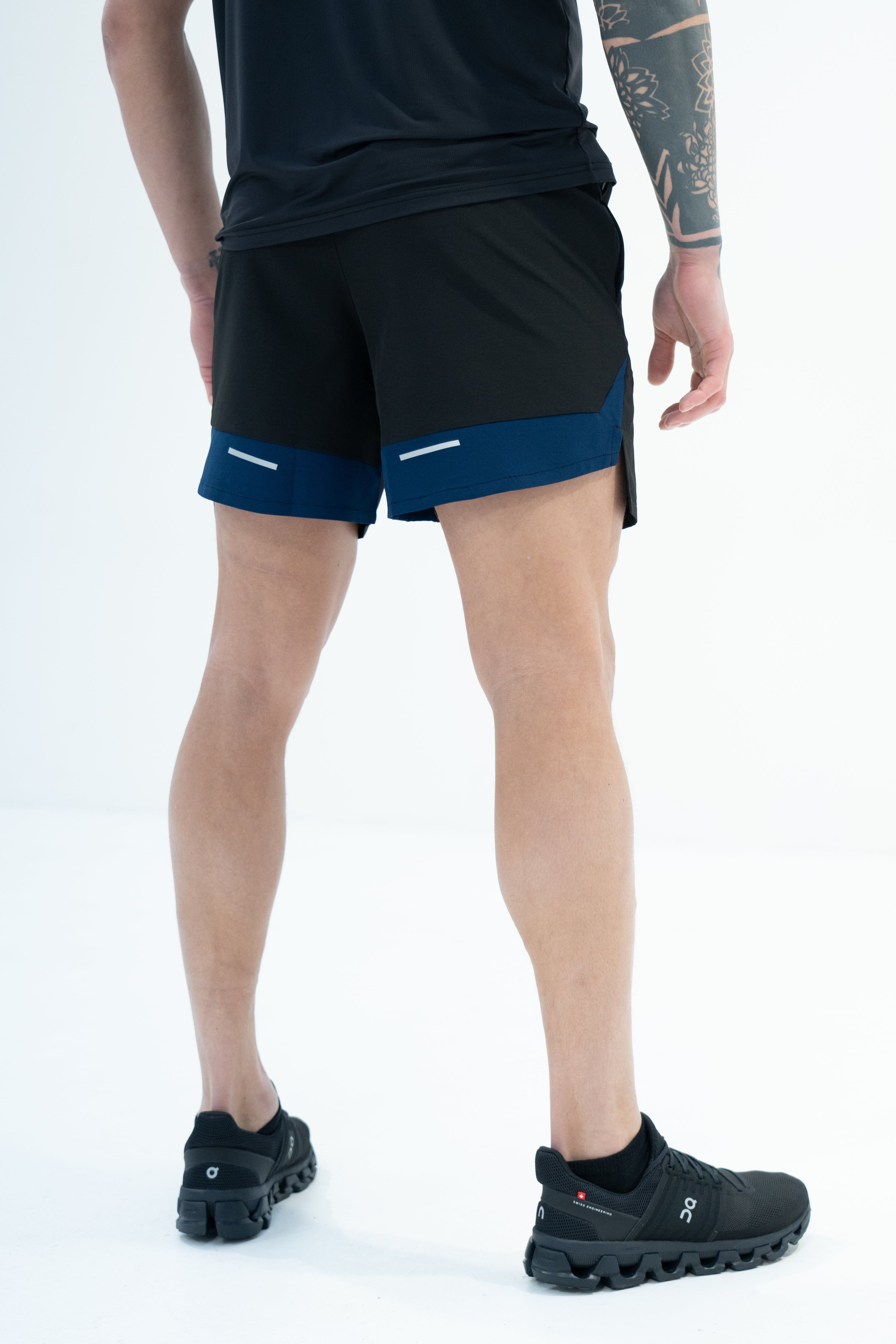 SPLIT SHORTS - BLACK/NAVY