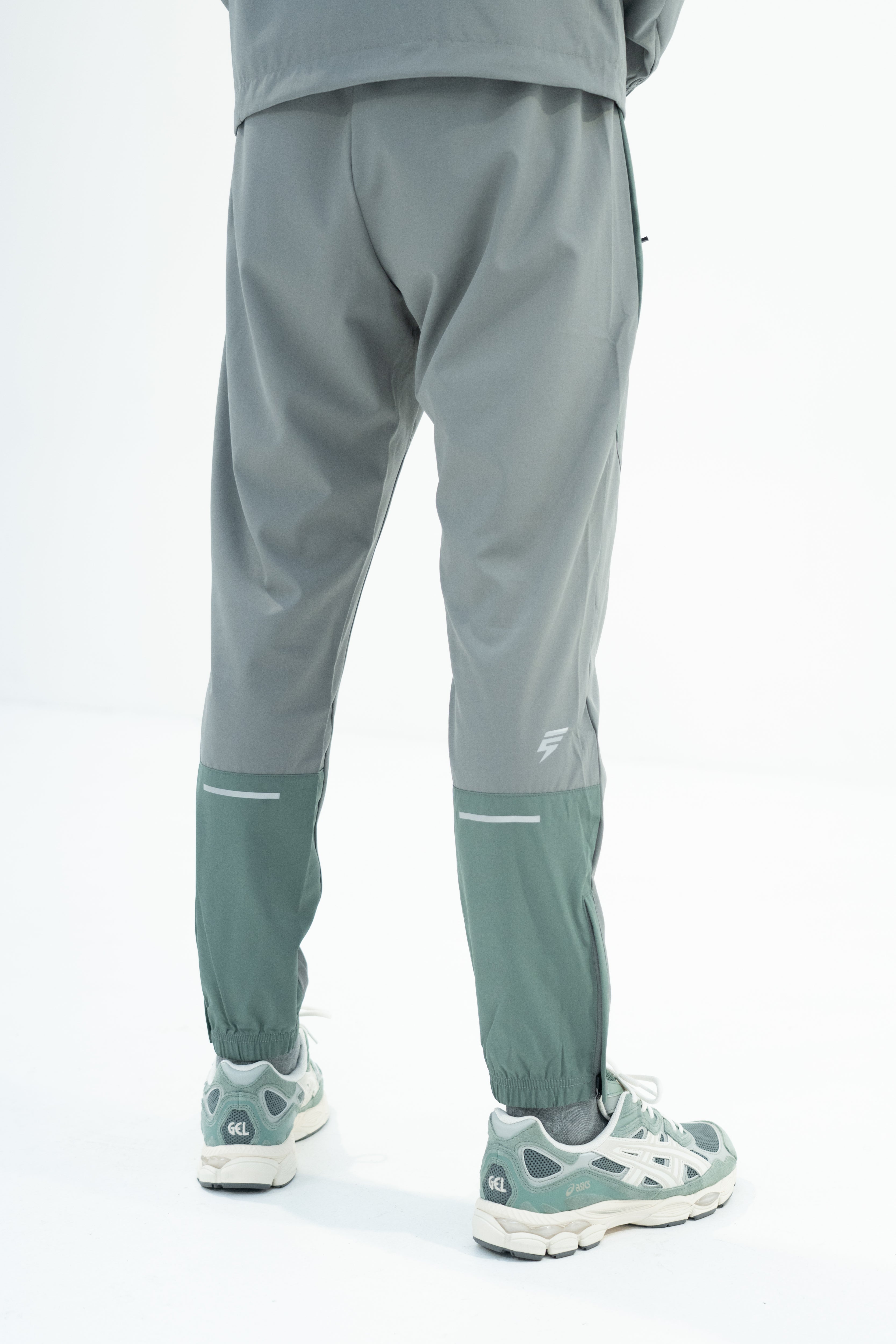 TRACK PANTS - LIGHT GREY/SAGE GREEN