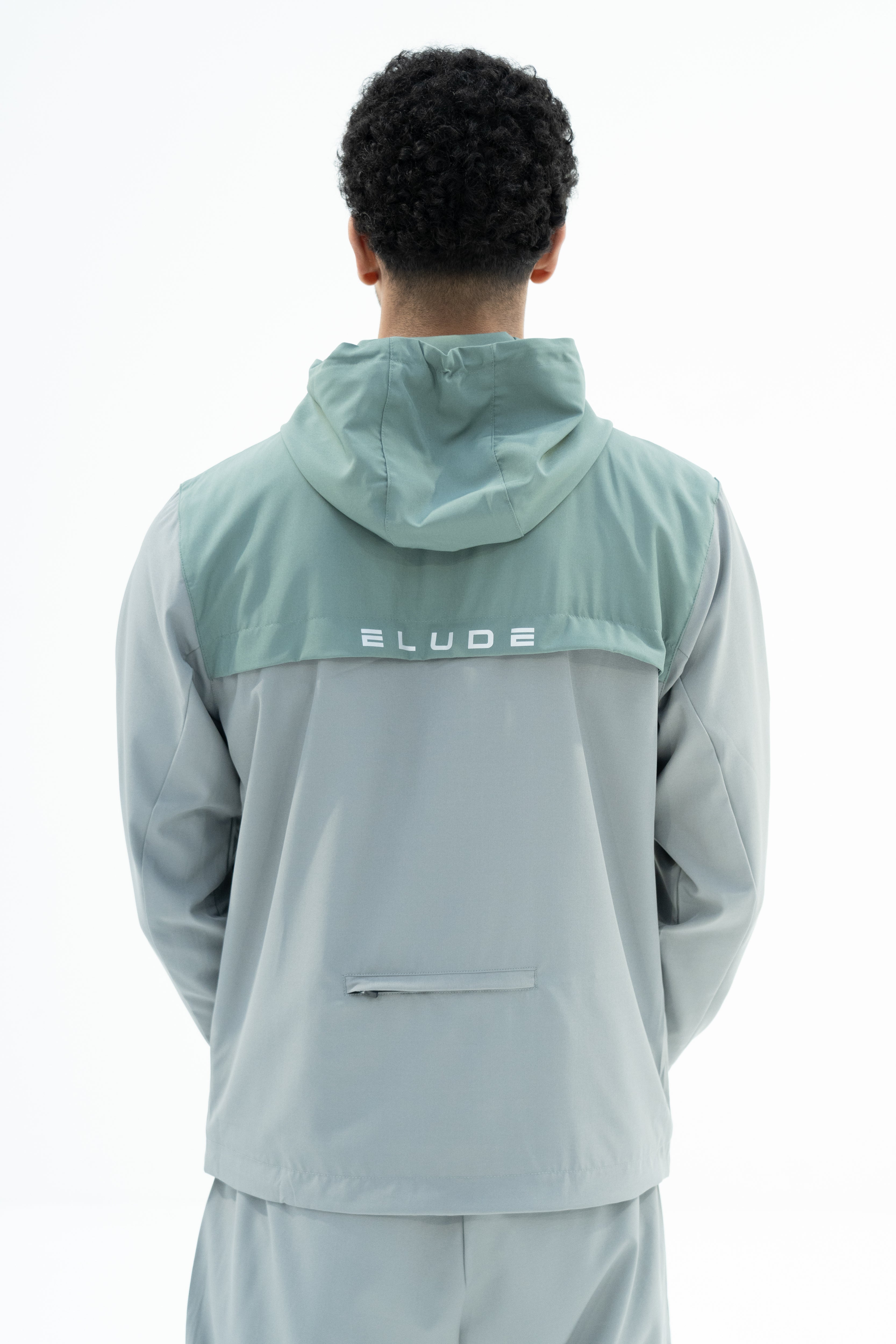 TRACK JACKET - LIGHT GREY/SAGE GREEN