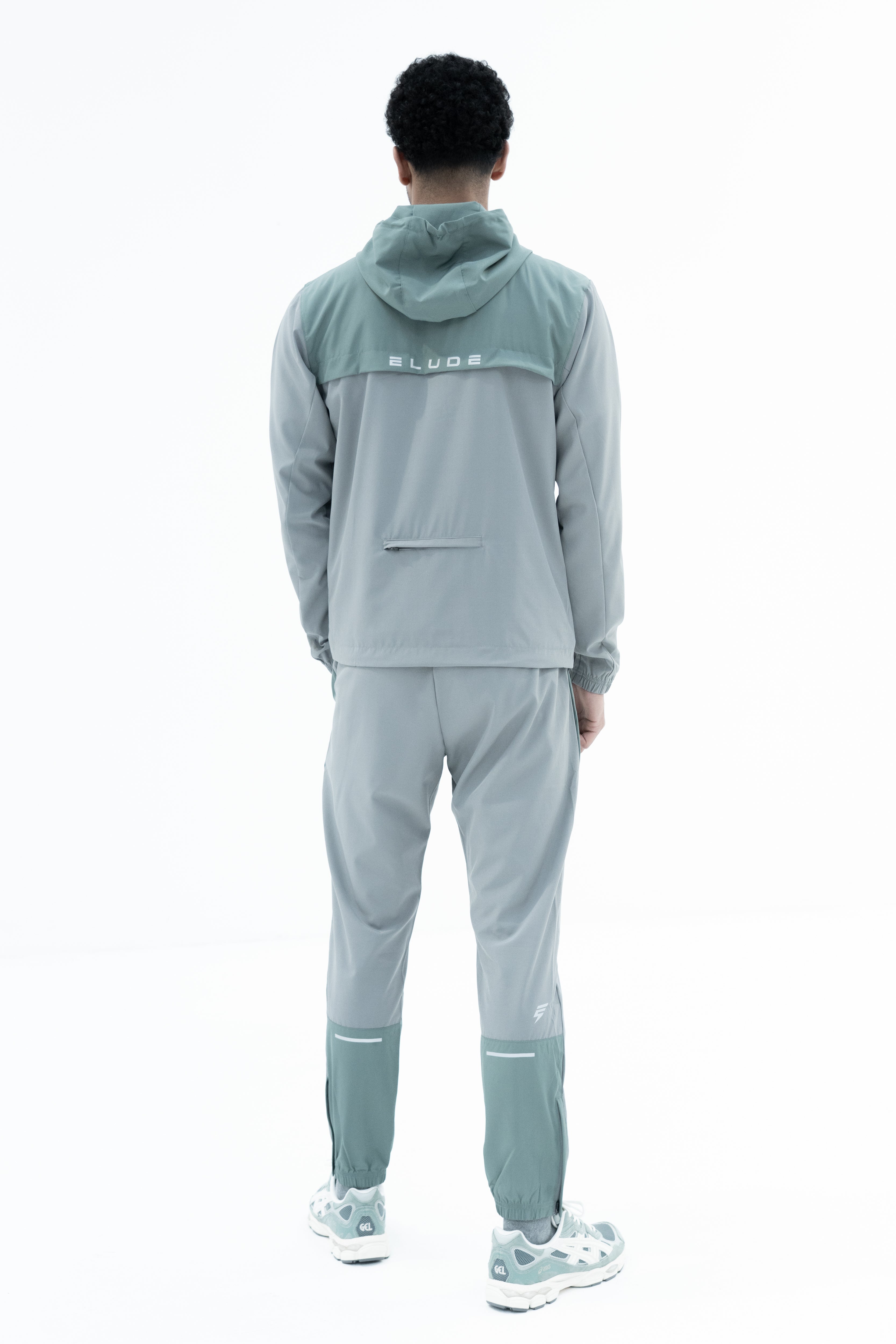 TRACK PANTS - LIGHT GREY/SAGE GREEN