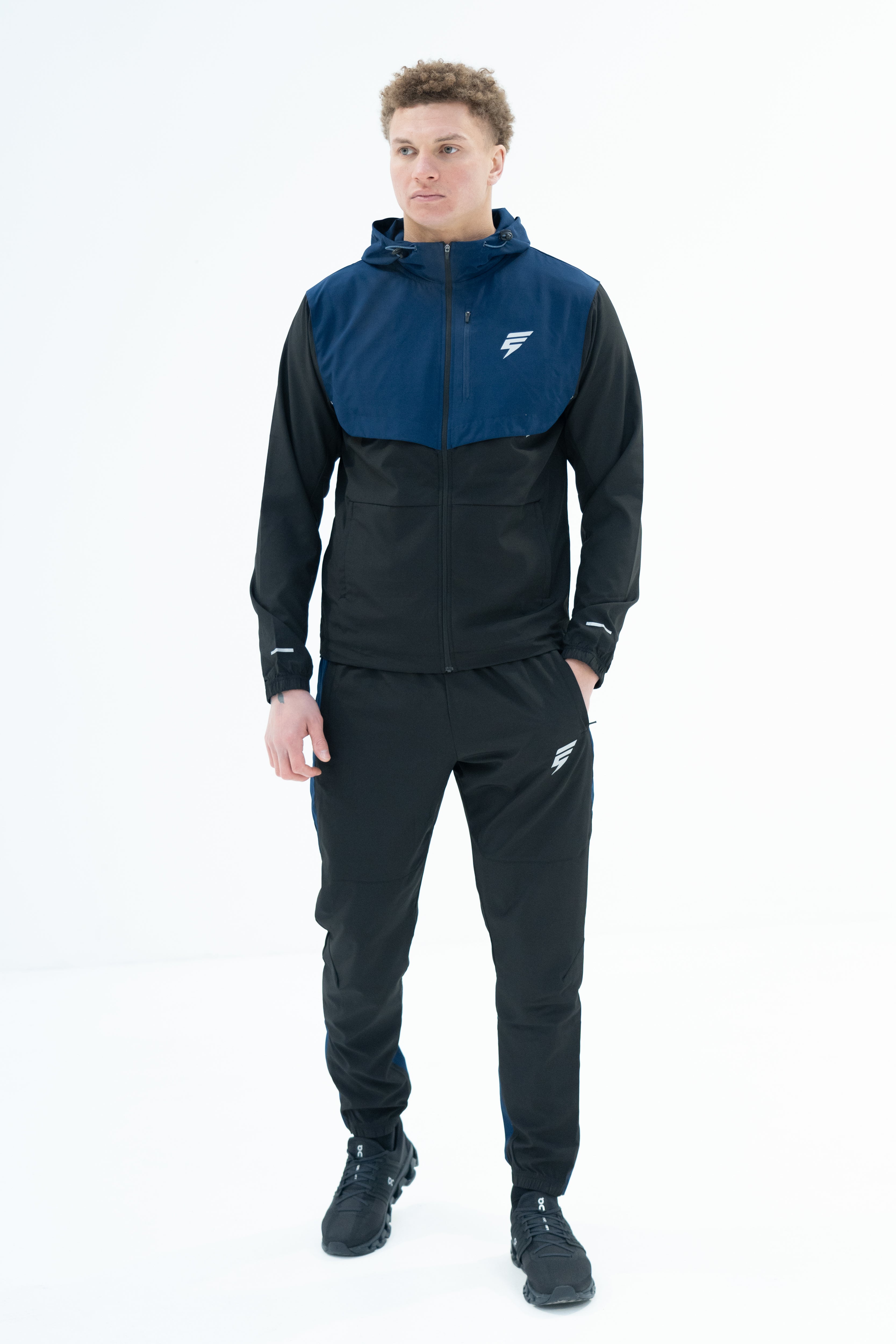 TRACK JACKET - BLACK/NAVY