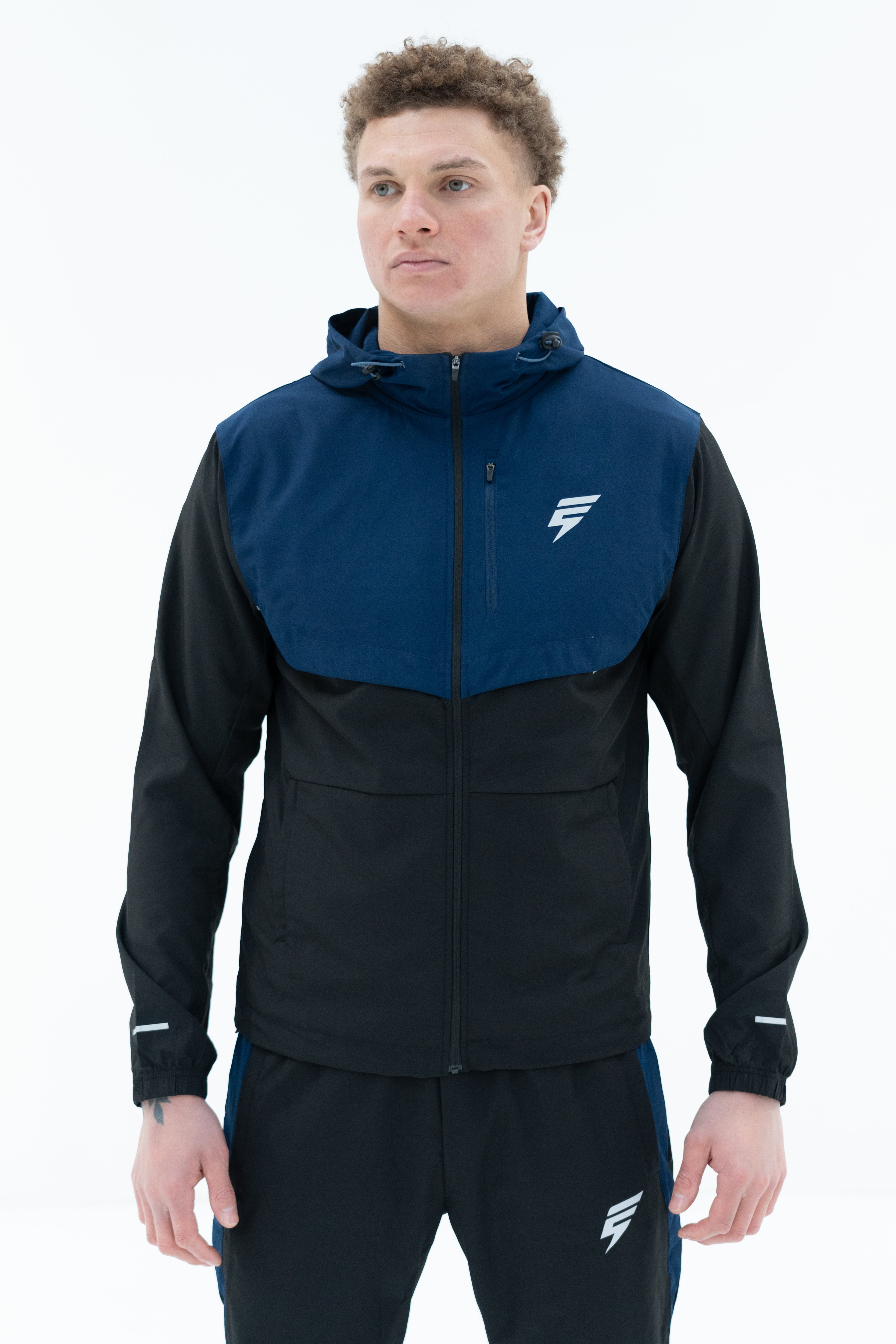 TRACK JACKET - BLACK/NAVY