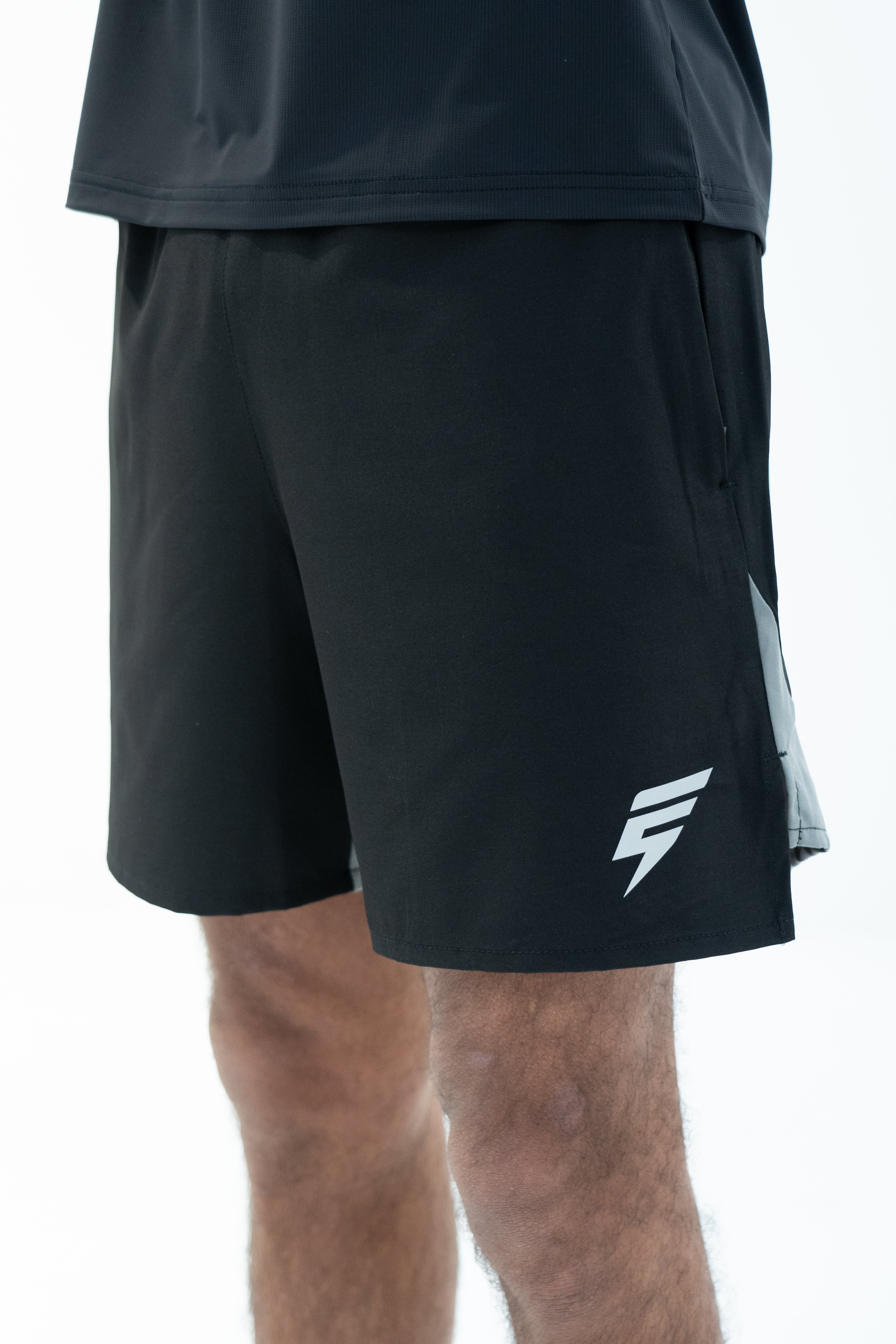 SPLIT SHORTS - BLACK/LIGHT GREY