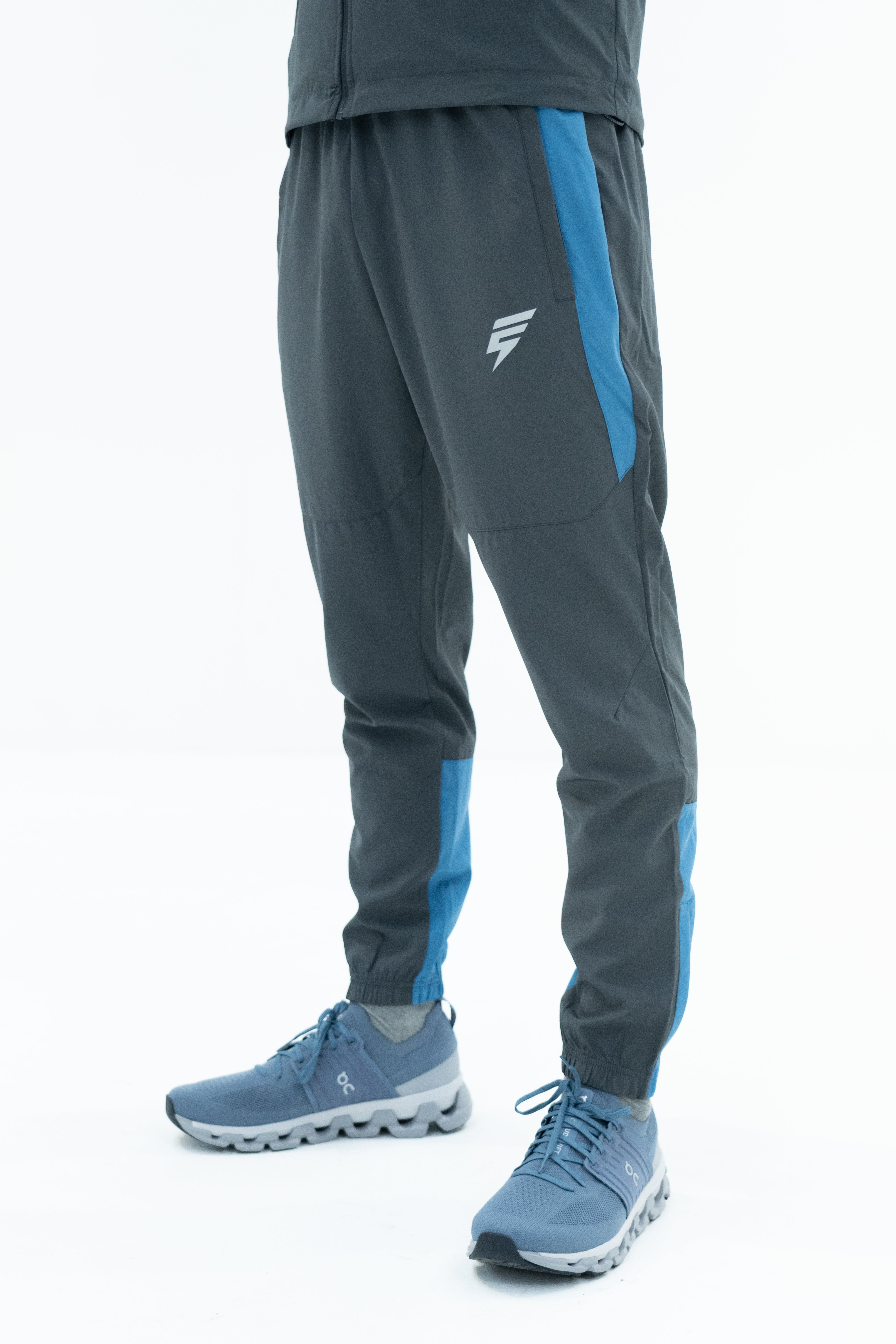 TRACK PANTS - GREY/OMBRE BLUE