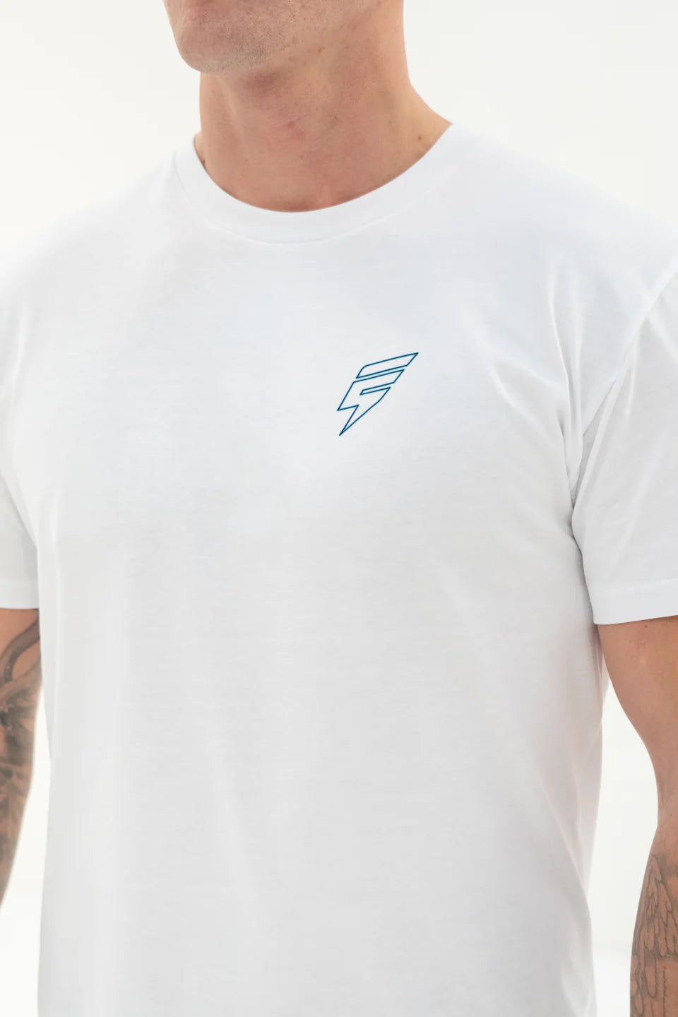 MTN TEE - WHITE/BLUE